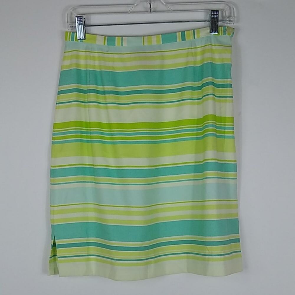 Telluride Clothing Co Women's Striped Mini Skirt Green Size 6